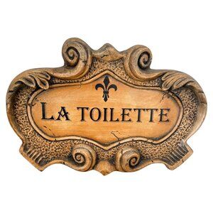 Sharon Kurtz Designs Stone Decor Home Wall Plaque Signed "La Toilette"